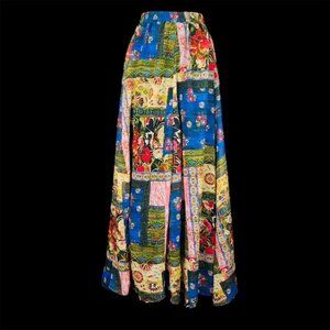 Cato Est 1946 Floral Patchwork Maxi Skirt Sz 22/24W Fairy Festival Gypsy Cottage